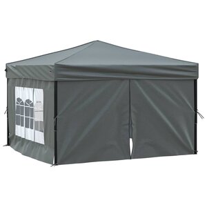 vidaXL Tente de réception pliable avec parois Anthracite 3x3 m