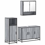 vidaXL Ensemble de meubles de salle de bain 3 Pièces Sonoma gris