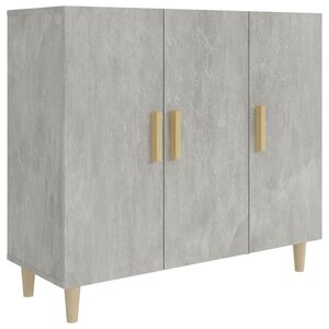 vidaXL Buffet gris béton 90x34x80 cm bois d'ingénierie
