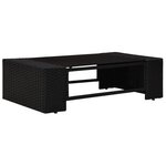 vidaXL Salon de jardin 9 Pièces avec coussins Noir Résine tressée