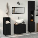 vidaXL Ensemble de meubles de salle de bain 3 Pièces Chêne noir