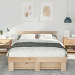 vidaXL Cadre de lit avec tête de lit Marron 160 x 200 cm Pin massif