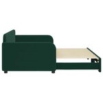 vidaXL Lit de jour avec gigogne sans matelas vert foncé 90x200 cm