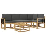 vidaXL Ensemble de canapés d'extérieur 6 pc Blanc et anthracite