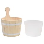 vidaXL Ensemble de seau et louche pour sauna Bois massif de pin