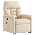 vidaXL Fauteuil inclinable de massage beige tissu microfibre