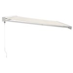 vidaXL Auvent rétractable crème 4x3 m tissu et aluminium