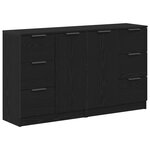 vidaXL Buffets 2 Pièces Chêne Noir 60x30x70 cm Bois d'ingénierie