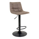 2 chaises de bar en microfibre marron clair avec pieds noirs
