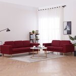 vidaXL Ensemble de canapé 2 Pièces Tissu Rouge bordeaux