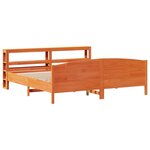 vidaXL Cadre de lit sans matelas cire marron 200x200cm bois pin massif