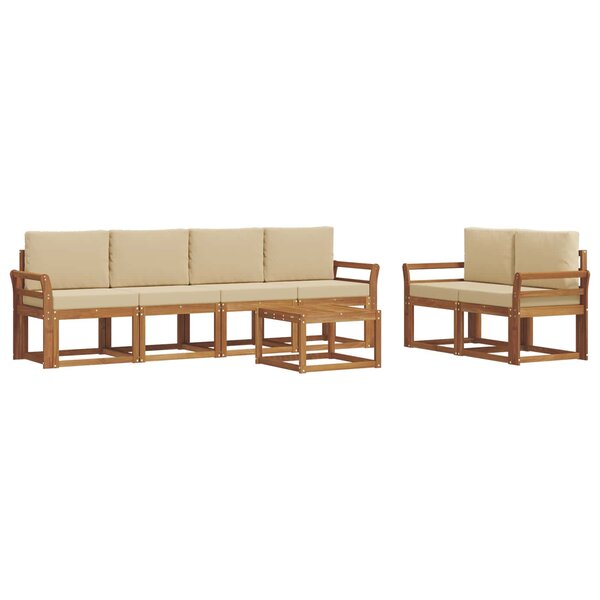 vidaXL Ensemble de canapés d'extérieur 7 Pièces Naturel et Beige
