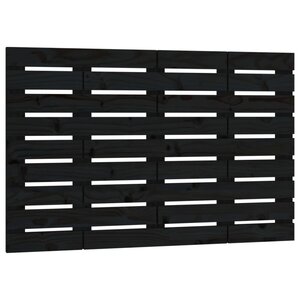 vidaXL Tête de lit murale Noir 81x3x63 cm Bois massif de pin
