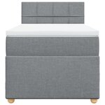 vidaXL Sommier à lattes de lit avec matelas Gris clair 100x200cm Tissu