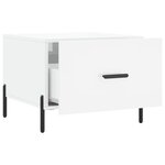 vidaXL Table basse blanc brillant 50x50x40 cm bois d'ingénierie