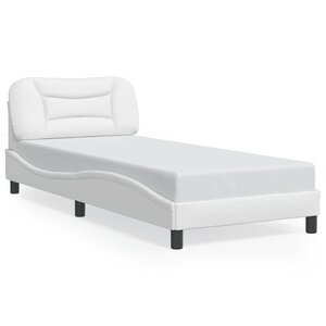 vidaXL Cadre de lit sans matelas Hvar blanc 90x190 cm similicuir