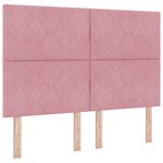 vidaXL Tête de Lit Rose avec Design de Blocs de Diamant 160 cm Velours