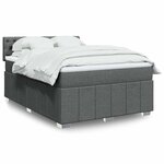 vidaXL Sommier à lattes de lit avec matelas Gris foncé 140x190cm Tissu
