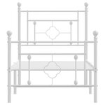 vidaXL Cadre de lit métal sans matelas avec pied de lit blanc 75x190cm
