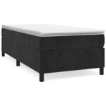 vidaXL Sommier à lattes de lit avec matelas Noir 90x200 cm Velours