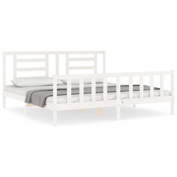 vidaXL Cadre de lit sans matelas blanc 200x200 cm bois massif de pin