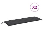 vidaXL Coussins de banc de jardin lot de 2 anthracite mélangé tissu
