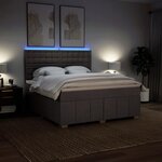 vidaXL Sommier à lattes de lit avec matelas Taupe 180x200 cm Tissu