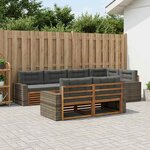 vidaXL Ensemble de canapés d'extérieur 7 Pièces Naturel et Anthracite