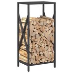 vidaXL Portant de bois chauffage noir 34x25x70 cm