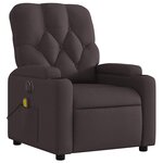 vidaXL Fauteuil de massage inclinable électrique Marron foncé Tissu