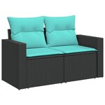 vidaXL Salon de jardin 11 Pièces avec coussins noir résine tressée