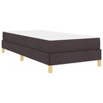 vidaXL Lit à ressorts avec matelas Marron foncé 90 x 190 cm tissu