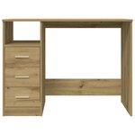 vidaXL Bureau chêne artisanal 102x76x50 cm bois d'ingénierie