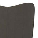 vidaXL Chaise de relaxation avec repose-pied Gris foncé Velours