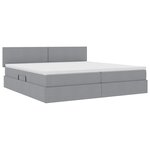 vidaXL Lit avec rangement et matelas Gris clair 200 x 200 cm