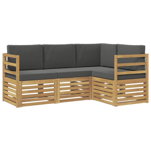 vidaXL Ensemble de canapés d'extérieur 4 pc Blanc et anthracite
