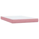vidaXL Sommier à lattes de lit avec matelas et LED rose 140x220 cm velours