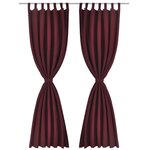 2 Pièces Rideau à Passant Micro Satin Bordeaux 140 x 225 cm
