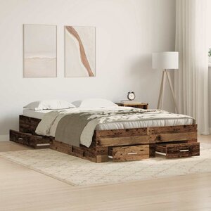 vidaXL Cadre de lit Bois Ancien 120 x 200 cm Bois d'ingénierie