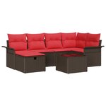 vidaXL Ensemble de canapé de jardin 7 Pièces Marron Poly rotin