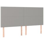 vidaXL Tête de lit Gris clair 160 x 5 x 118/128 cm Tissu