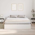 vidaXL Cadre de lit Blanc 200 x 200 x 31 5 cm Bois d'ingénierie