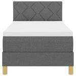 vidaXL Lit boxspring avec matelas Gris foncé 80 x 200 cm tissu