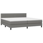 vidaXL Sommier à lattes de lit et matelas et LED Gris foncé 200x200 cm