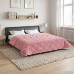 vidaXL Duvet d'hiver Rose 220 x 240 cm Microfibre et polaire Teddy