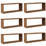 vidaXL Étagères murales cube 6 Pièces vieux bois 60x15x23 cm