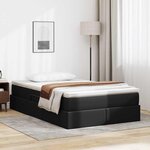 vidaXL Lit avec rangement et matelas avec matelas Noir 120 x 200 cm