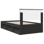 vidaXL Cadre de lit avec tête de lit Noir 100 x 200 cm Pin massif