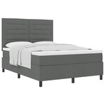vidaXL Lit à ressorts avec matelas Gris foncé 160 x 200 cm tissu