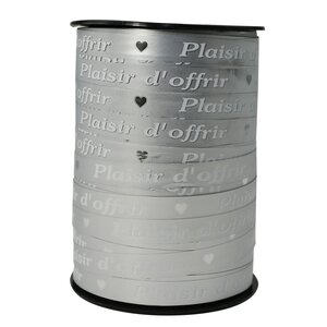 Bolduc bobine Plaisir d'offrir 225mx10mm Argent CLAIREFONTAINE
